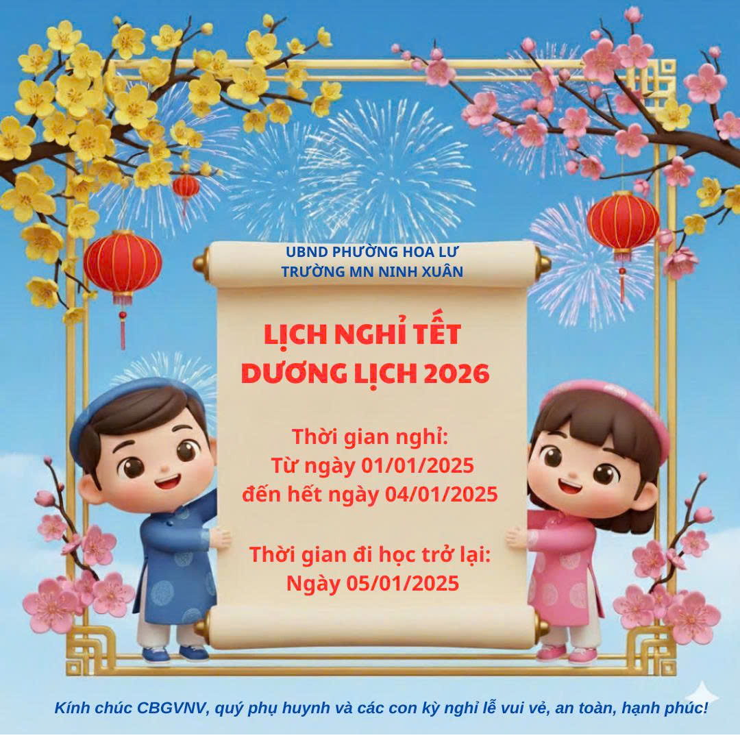 Thông báo lịch nghỉ tết dương lịch 2026