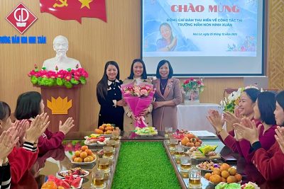 Chào mừng đ/c Phó Hiệu trưởng Đàm Thu Hiền được điều động, bổ nhiệm về công tác tại MN Ninh Xuân